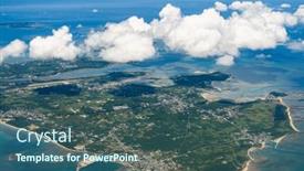  Presentation with taiwan - Presentation theme consisting of top-view-of-penghu-island background and a ocean colored foreground