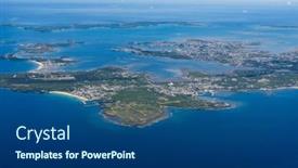  Presentation with taiwan - Slide deck consisting of top-view-of-penghu-island background and a ocean colored foreground