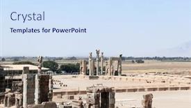 Presentation with unesco - Slide deck featuring top-view-of-persepolis-aerial background and a sky blue colored foreground