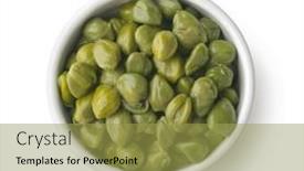  Presentation with ceramic - Presentation theme consisting of top-view-of-pickled-capers background and a  colored foreground