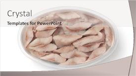 Presentation with plastic container - PPT theme consisting of top-view-of-pickled-herring background and a lemonade colored foreground