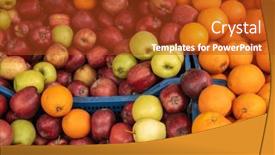  Presentation with green apples - Theme consisting of top-view-of-pile background and a  colored foreground