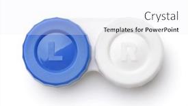  Presentation with contact lens - Presentation design consisting of top-view-of-plastic-contact background and a white colored foreground