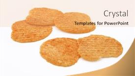  Presentation with potato chips - Slide deck with top-view-of-potato-chips background and a yellow colored foreground