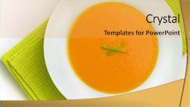  Presentation with soup - Cool new presentation theme with top view of pumpkin soup backdrop and a yellow colored foreground