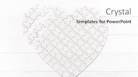  Presentation with heart puzzle - Beautiful presentation design featuring top-view-of-puzzle backdrop and a white colored foreground