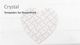  Presentation with heart puzzle - Beautiful slide deck featuring top-view-of-puzzle backdrop and a white colored foreground