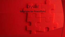  Presentation with red puzzle - Colorful theme enhanced with top-view-of-red-jigsaw backdrop and a crimson colored foreground