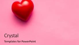  Presentation with valentine - Audience pleasing slide deck consisting of top view of red valentine heart of stone on pink background backdrop and a light gray colored foreground