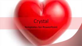  Presentation with valentine - PPT theme featuring top view of red valentine heart of stone on white background background and a red colored foreground