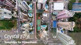  Presentation with neighborhood - Cool new theme with top view of residential neighborhood backdrop and a gray colored foreground