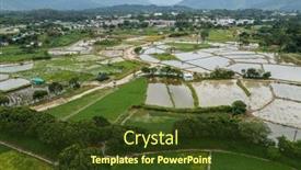  Presentation with rice field - PPT layouts with top-view-of-rice-field background and a tawny brown colored foreground