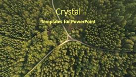  Presentation with road intersection - Presentation theme having top-view-of-road background and a tawny brown colored foreground