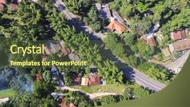  Presentation with rural road - PPT theme having top view of road background and a tawny brown colored foreground