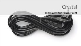  Presentation with power cable - Presentation theme featuring top-view-of-rolled-black background and a light gray colored foreground