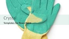  Presentation with rubber gloves - Slide set featuring top-view-of-rubber-coated background and a seafoam green colored foreground