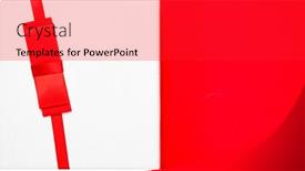  Presentation with gift ribbon - Slide deck with top-view-of-rwhite-gift background and a red colored foreground