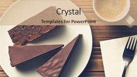  Presentation with coffee chocolate - Cool new presentation theme with top view of sacher cake backdrop and a coral colored foreground