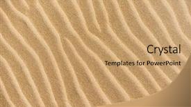  Presentation with space time - Audience pleasing PPT theme consisting of top view of sandy beach backdrop and a coral colored foreground