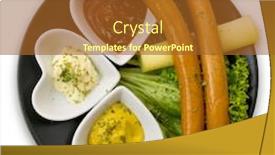  Presentation with sauces - Audience pleasing theme consisting of top-view-of-saucages backdrop and a tawny brown colored foreground