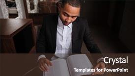  Presentation with reading table - Slides featuring top view of serious african background and a tawny brown colored foreground