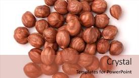  Presentation with hazelnuts - Colorful theme enhanced with top view of shelled hazelnuts backdrop and a red colored foreground