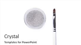  Presentation with black diamond silver glitter sparkle - PPT theme consisting of top view of silver glitter background and a white colored foreground