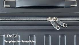  Presentation with luggage - PPT layouts consisting of top view of silver zipper background and a gray colored foreground