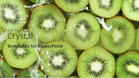  Presentation with kiwi - PPT layouts enhanced with top-view-of-sliced-kiwi background and a yellow colored foreground