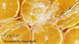  Presentation with fresh water - Beautiful PPT layouts featuring top-view-of-sliced-orange backdrop and a gold colored foreground