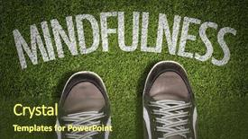  Presentation with mindfulness - Audience pleasing presentation theme consisting of top view of sneakers backdrop and a tawny brown colored foreground