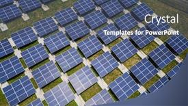  Presentation with solar - Slide deck featuring top view of solar panel background and a ocean colored foreground