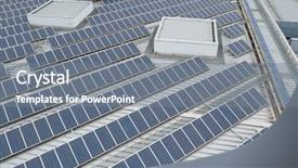  Presentation with solar system imaginary view - Colorful PPT theme enhanced with top view of solar panel backdrop and a gray colored foreground