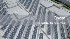  Presentation with solar panel - PPT theme featuring top view of solar panel background and a gray colored foreground