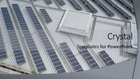  Presentation with solar panel - Cool new slide set with top view of solar panel backdrop and a light gray colored foreground