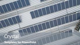  Presentation with solar system imaginary view - Presentation design featuring top view of solar panel background and a gray colored foreground