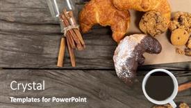  Presentation with cinnamon - Presentation theme featuring top-view-of-some-cookies background and a dark gray colored foreground