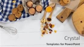  Presentation with checkered tablecloth - Presentation theme consisting of top-view-of-some-cookies background and a white colored foreground