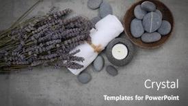 Presentation with zen - PPT layouts featuring top view of spa theme -grey background zen like concepts background and a gray colored foreground