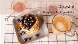  Presentation with cappuccino - PPT theme featuring top-view-of-stack background and a lemonade colored foreground