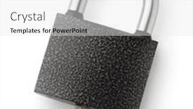  Presentation with padlock - Presentation design featuring top-view-of-steel-padlock background and a  colored foreground