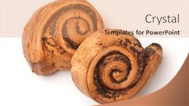  Presentation with poppy - Presentation theme featuring top-view-of-sweet-puff background and a coral colored foreground