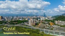  Presentation with view of toronto downtown - Presentation theme with top-view-of-taipei-city background and a  colored foreground