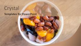  Presentation with bowl - Presentation featuring top-view-of-taro-ball background and a coral colored foreground