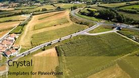 Presentation with tea plantation - Audience pleasing slide set consisting of top view of tea plantation backdrop and a gold colored foreground