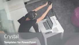  Presentation with teenage - Slide deck having top-view-of-teenage-boy background and a gray colored foreground