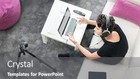  Presentation with teenage - Amazing slide set having top-view-of-teenage-boy backdrop and a gray colored foreground