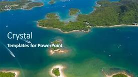  Presentation with hong kong - Presentation design having top-view-of-the-beautiful background and a ocean colored foreground