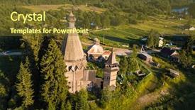  Presentation with forests - Cool new PPT layouts with top view of the church backdrop and a tawny brown colored foreground