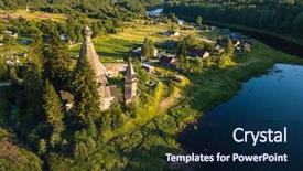  Presentation with forests - Presentation design consisting of top view of the church background and a navy blue colored foreground